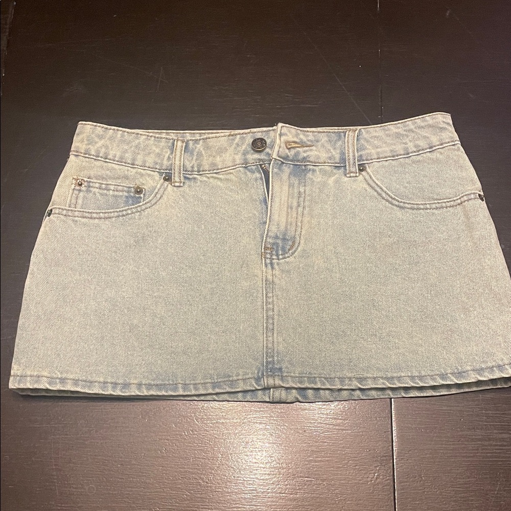 Edikted Sky Blue Denim Mini Skirt